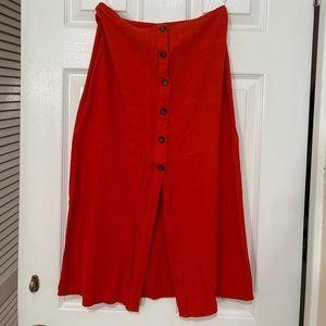 Lulu’s midi tangerine summer skirt